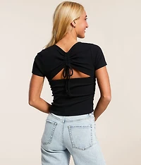 Open Back Cinch Tie Top