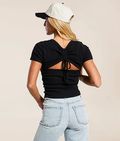 Open Back Cinch Tie Top