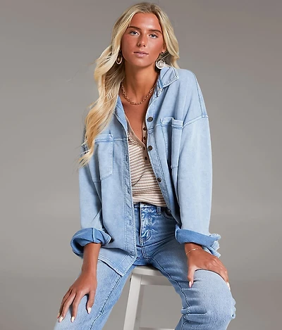 Washed Knit Shacket