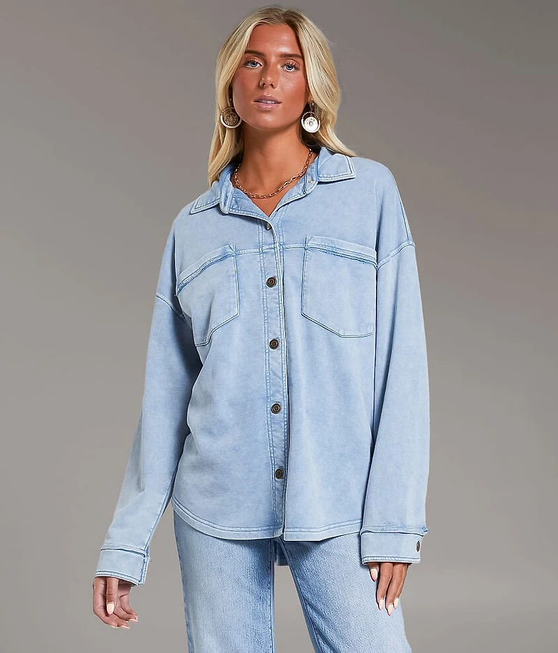 Washed Knit Shacket