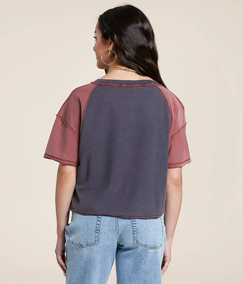 Color Block Cropped T-Shirt