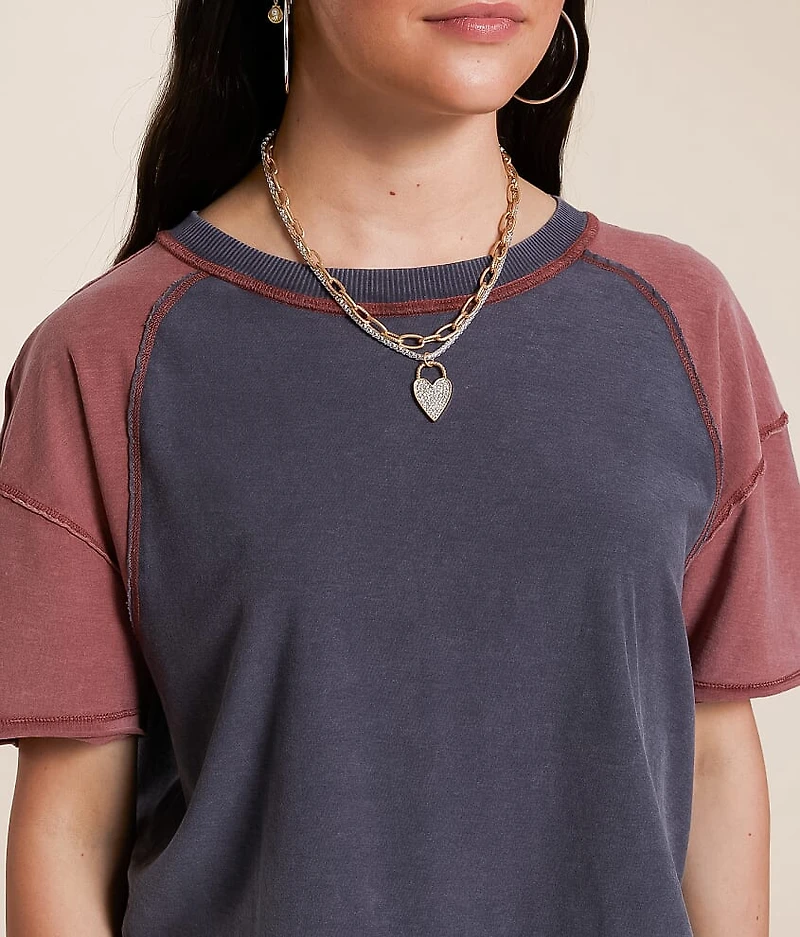 Color Block Cropped T-Shirt