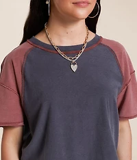 Color Block Cropped T-Shirt
