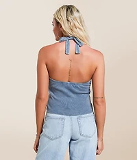 Lace-Up Halter Tank Top