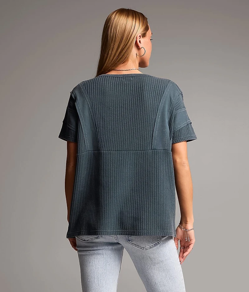 Waffle Knit Henley