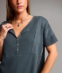 Waffle Knit Henley