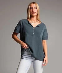 Waffle Knit Henley