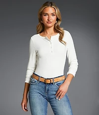 Zoey Ribbed Henley