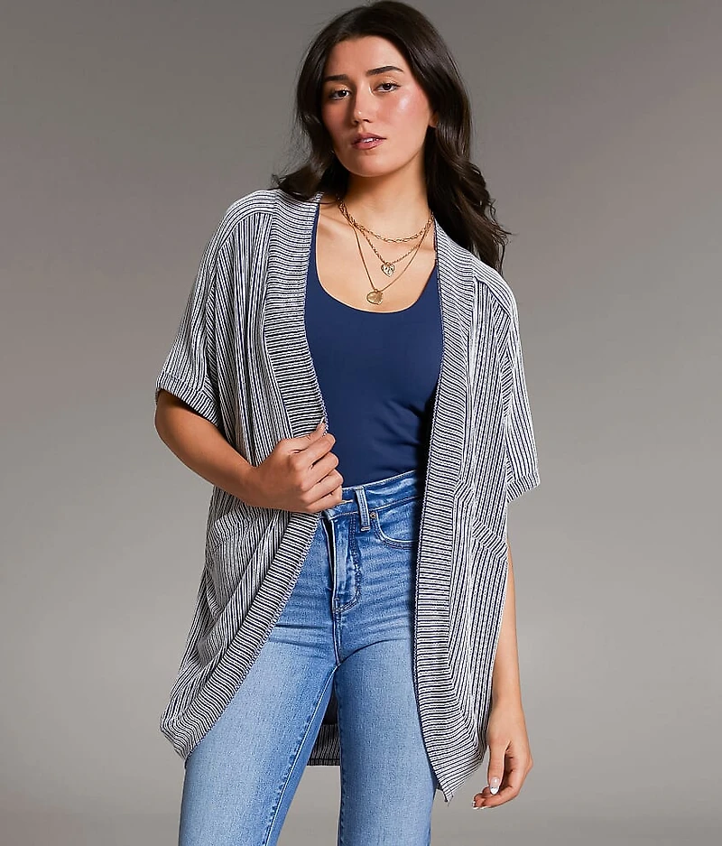 Ribbed Cocoon Cardigan