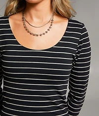 Striped Contour Top