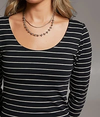 Striped Contour Top
