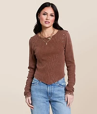 Washed Grommet Hanky Top
