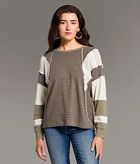 Crochet Inset Oversized Top