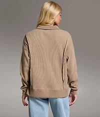 Raw Edge Henley Pullover