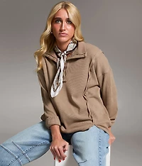 Raw Edge Henley Pullover