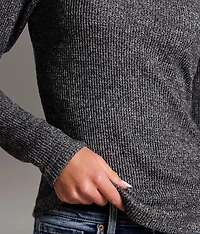 Marled Waffle Knit Top