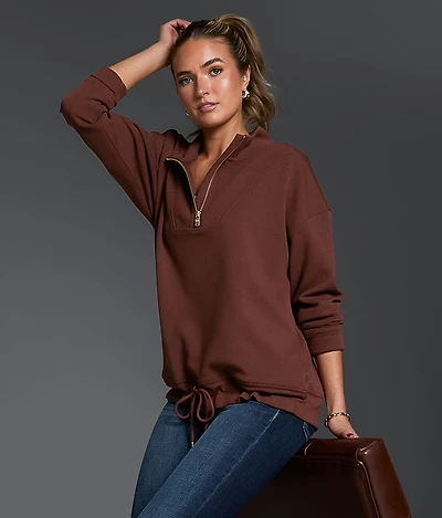 Ribbed Quarter Zip Pullover