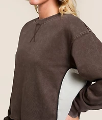 Washed Color Block Pullover
