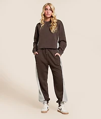 Washed Color Block Pullover