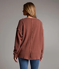 Washed Waffle Cardigan