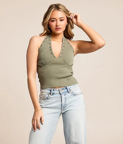 Grommet Halter Tank Top