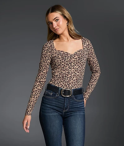 Leopard Print Shaping & Smoothing Top