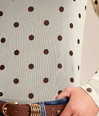 Polka Dot Mesh Top
