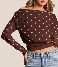 Polka Dot Mesh Top