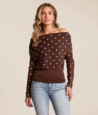 Polka Dot Mesh Top