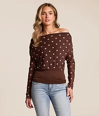 Polka Dot Mesh Top