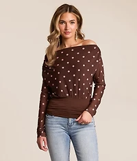 Polka Dot Mesh Top