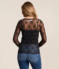 Polka Dot Floral Lace Top