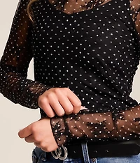 Polka Dot Floral Lace Top