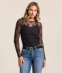 Polka Dot Floral Lace Top