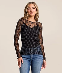 Polka Dot Floral Lace Top