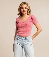 Washed Pointelle Top