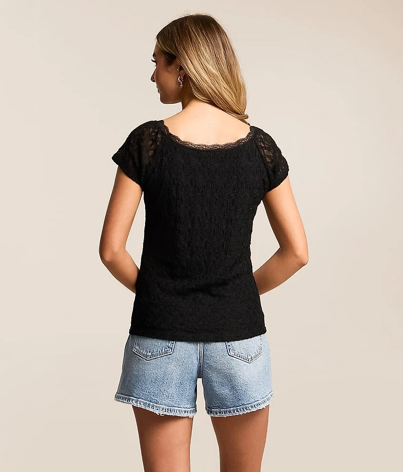 Lace Boatneck Top