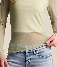 Polka Dot Mesh Top