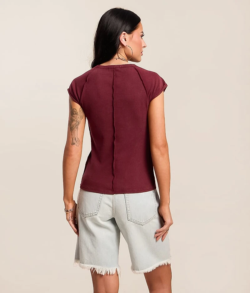 Washed Cap Sleeve Top
