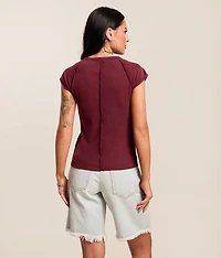 Washed Cap Sleeve Top