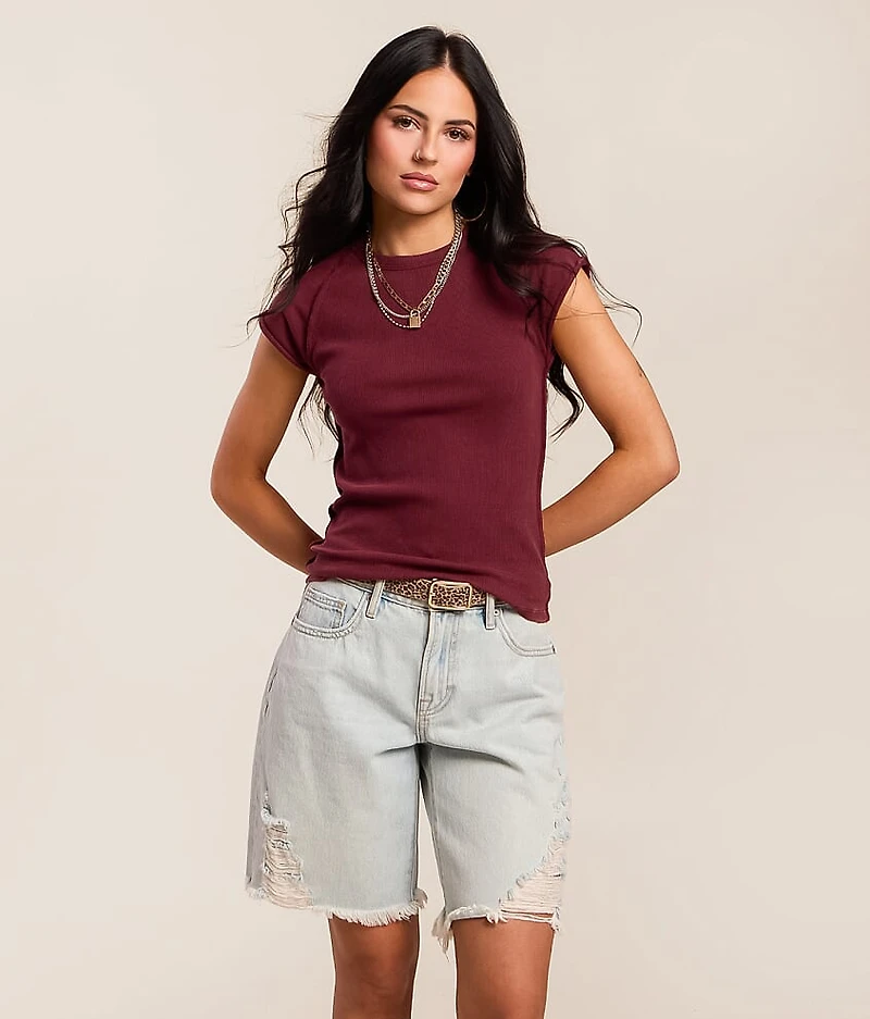 Washed Cap Sleeve Top