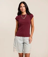 Washed Cap Sleeve Top