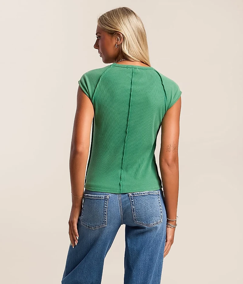 Washed Cap Sleeve Top