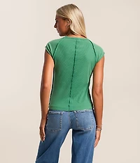 Washed Cap Sleeve Top