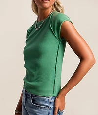 Washed Cap Sleeve Top