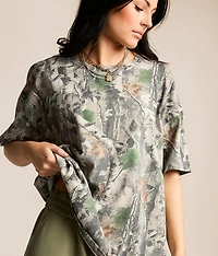 Camo Print Oversized T-Shirt
