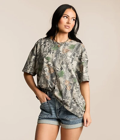 Camo Print Oversized T-Shirt