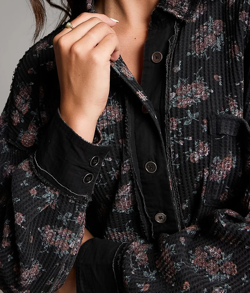 Floral Waffle Knit Shirt