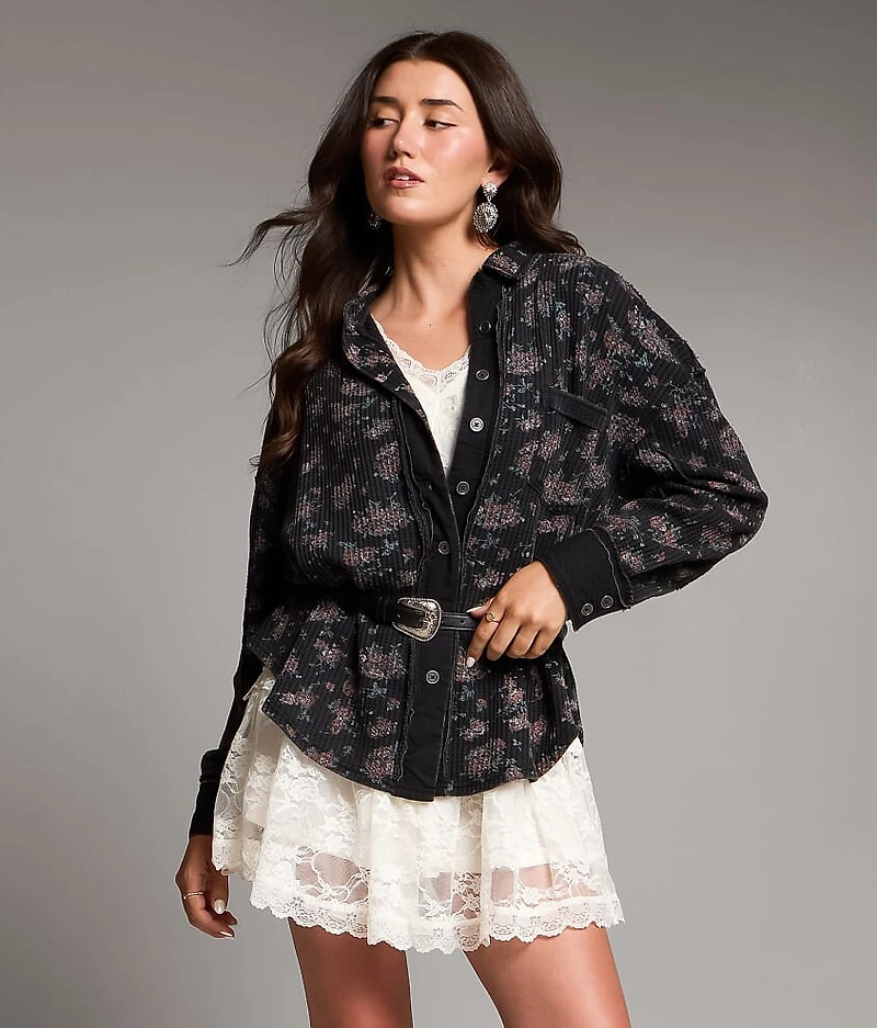 Floral Waffle Knit Shirt