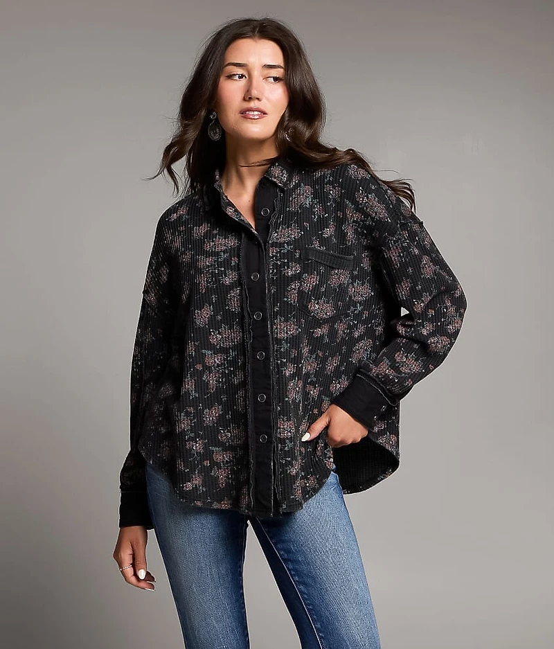 Floral Waffle Knit Shirt